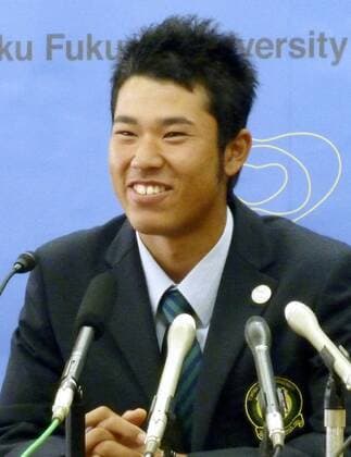SENDAI, Japan - Amateur golfer Hideki Matsuyama of Tohoku Fukushi University speaks at a press conference PK Pressekonferenz at its campus in Sendai, Miyagi Prefecture, on Oct. 20, 2010. The 18-year-old who has earned a spot in the 2011 Masters Tournament in the United States said he will turn professional after graduating from the university.  1020032