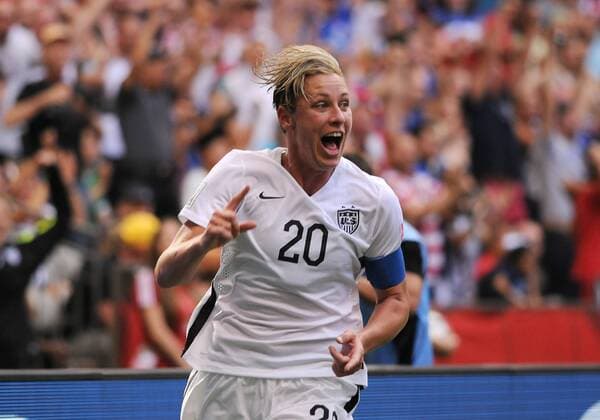 June 16, 2015: Abby Wambach (20) celebrates her late first half goal against Nigeria at BC Place in Vancouver, British Columbia. SOCCER: JUN 16 FIFA Women s World Cup - Group D - Nigeria v USA Icon150612006 EDITORIAL USE ONLY