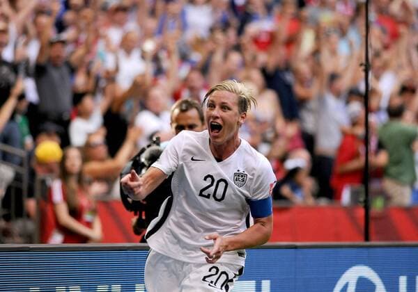 June 16, 2015: United States forward Abby Wambach (20) celebrates her late first half goal against Nigeria at BC Place in Vancouver, British Columbia. SOCCER: JUN 16 FIFA Women s World Cup - Group D - Nigeria v USA Icon150612016 EDITORIAL USE ONLY
