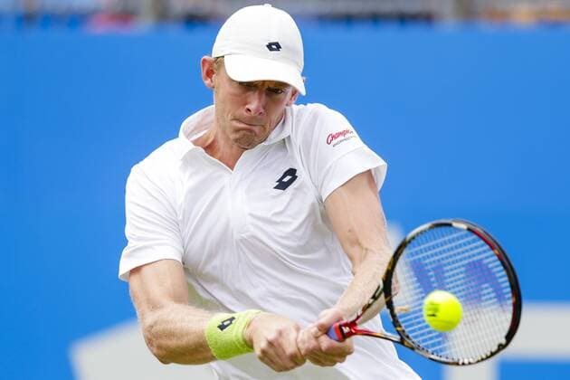 17.06.2015. London, England. Queens Aegon Championship Tennis. Stan Wawrinka (SUI) versus Kevin Anderson (RSA), 2nd round match. Kevin Anderson in action xCraigxMercerx  ActionPlus11632402