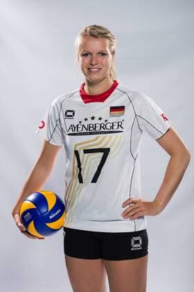 04.06.2015, Bundesleistungszentrum, Kienbaum Volleyball, Fotoshooting Nationalmannschaft Frauen Janine Völker Voelker ( 17 GER)