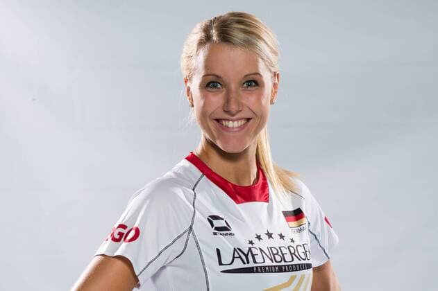 04.06.2015, Bundesleistungszentrum, Kienbaum Volleyball, Fotoshooting Nationalmannschaft Frauen Mareen Apitz ( 20 GER)
