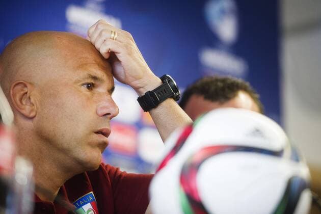 June 17, 2015 - Olomouc: Italiens Luigi Di Biagio - Pressekonferenz U21 Nationalmannschaft Italien.  - ZUMAb138
