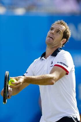 17.06.2015. London, England. Queens Aegon Championship Tennis. Milos Raonic (CAN) versus Richard Gasquet (FRA), 2nd round match. Richard Gasquet in action xCraigxMercerx  ActionPlus11632467