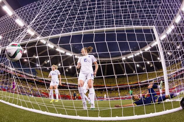 June 17, 2015 : Colombia forward Lady Andrade 16 (not pictured) scores a goal against England goalkeeper Karen Bardsley 1 (not pictured) during the 2015 FIFA Women s World Cup Group F match between England and Colombia at the Olympic Stadium in Montreal, Quebec, Canada. SOCCER: JUN 17 FIFA Women s World Cup - Group F - England v Colombia Icon15061734 EDITORIAL USE ONLY