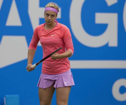 17 June 2015: Sabine Lisicki (GER) in action during her WomenÕs Singles Second Round during the Aegon Classic at Edgbaston Priory Club in Birmingham, Great Britain. against Belinda Bencic (SUI). TENNIS: JUN 17 Aegon Classic Birmingham Icon1506173245 EDITORIAL USE ONLY