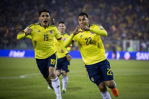 Jeison Murillo, Teofilo Gutierrez Brazil vs Colombia SANTIAGO, SC - 17 06 2015: BRAZIL X COLOMBIA - Photo during the match between Brazil vs Colombia, valid for Football, held at the Monumental Stadium in Santiago. (Photo: Carlos Ezequiel Vannoni FotoArena)  CarlosxEzequielxVannoni