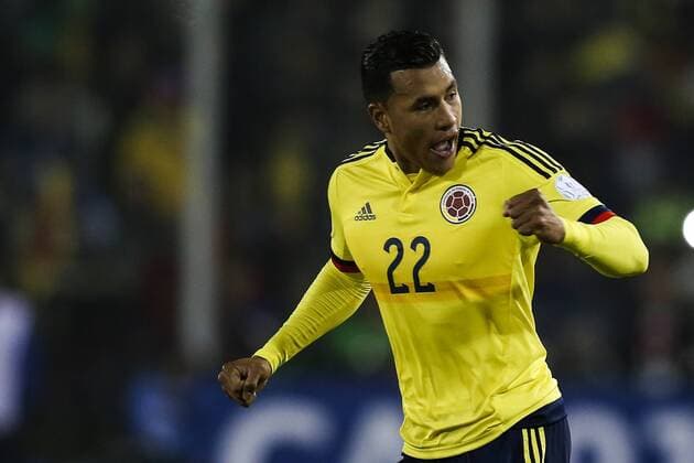 Brazil vs Colombia SANTIAGO, SC - 17 06 2015: BRAZIL X COLOMBIA - Jeison Murillo of Colombia celebrates goal during the match between Brazil vs Colombia, valid for Football, held at the Monumental Stadium in Santiago. (Photo: Carlos Ezequiel Vannoni FotoArena)  CarlosxEzequielxVannoni