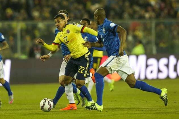 Jeison Murillo, Brazil vs Colombia SANTIAGO, SC - 17 06 2015: BRAZIL X COLOMBIA - Photo during the match between Brazil vs Colombia, valid for Football, held at the Monumental Stadium in Santiago. (Photo: Carlos Ezequiel Vannoni FotoArena)  CarlosxEzequielxVannoni