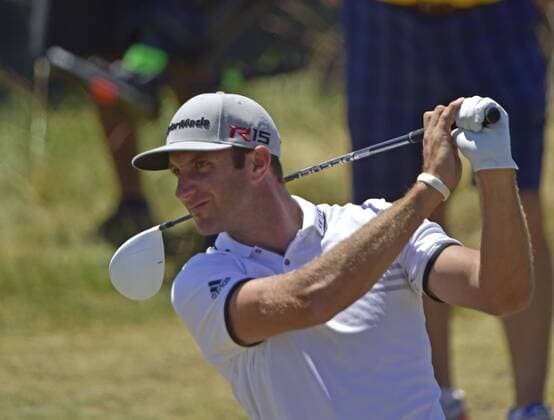 Aktuell Golf, US Open, Training June 17, 2015..Dustin Johnson on the 18th tee during a Wednesday practice round at the U.S. Open at CHAMBERS BAY, University Place, Washington. . .George Holland Cal Media. PGA Golf Herren Tour 2015: US Open Championship JUN 17 - ZUMAch4_