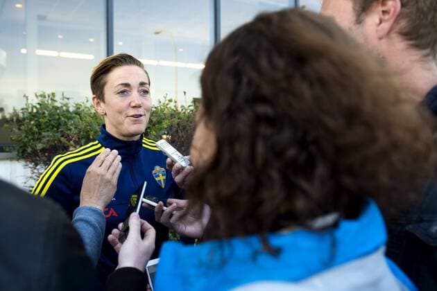 June 17, 2015 - Edmonton: Therese Sjögran - Interviews Nationalteam Schweden, Fussball Damen WM 2015.  - ZUMAb138