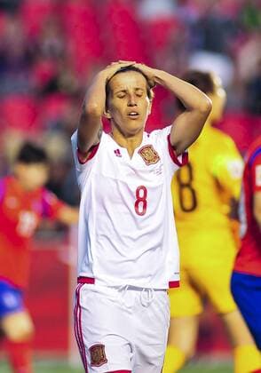 June 17, 2015: Sonia Bermudez ( 8) of Spain shows her frustration during the FIFA 2015 Women s World Cup Group E match between Korea and Spain at Lansdowne Stadium in Ottawa, Canada. Korea recovered from a 1-0 deficit at half time to win 2-1 and progress to the knockout stages. SOCCER: JUN 17 FIFA Women s World Cup - Group E - Korea v Spain Icon15061700013 EDITORIAL USE ONLY