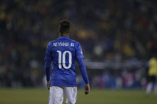 SANTIAGO, June 17, 2015 -- Neymar of Brazil reacts during the Group C match of the Copa America Chile 2015 between Brazil and Colombia, at the Estadio Monumental, in Santiago, Chile, on June 17, 2015. ) (ce) (SP)CHILE-SANTIAGO-COPA AMERICA-BRAZIL VS COLOMBIA GuillermoxArias 