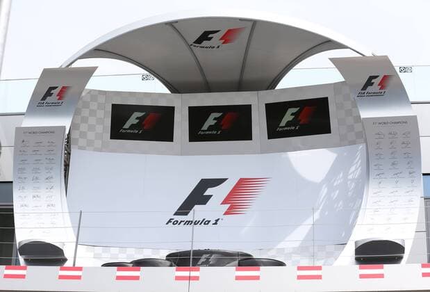 FORMULA 1 - GP of Austria 2015 SPIELBERG,AUSTRIA,18.JUN.15 - MOTORSPORTS, FORMULA 1 - Grand Prix of Austria, Red Bull Ring, preview. Image shows the podium. GEPAxpictures xHaraldxSteiner