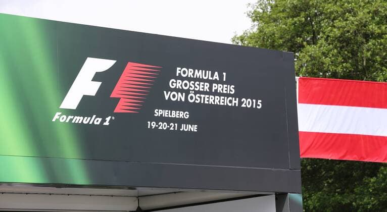 FORMULA 1 - GP of Austria 2015 SPIELBERG,AUSTRIA,18.JUN.15 - MOTORSPORTS, FORMULA 1 - Grand Prix of Austria, Red Bull Ring, preview. Image shows a flag. GEPAxpictures xHaraldxSteiner