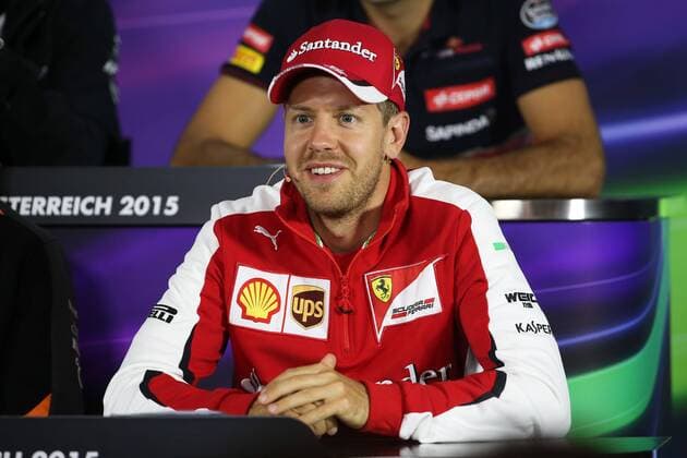 FORMULA 1 - GP of Austria 2015 SPIELBERG,AUSTRIA,18.JUN.15 - MOTORSPORTS, FORMULA 1 - Grand Prix of Austria, Red Bull Ring, preview, press conference PK Pressekonferenz Image shows Sebastian Vettel (GER Ferrari). GEPAxpictures xDanielxGoetzhaber