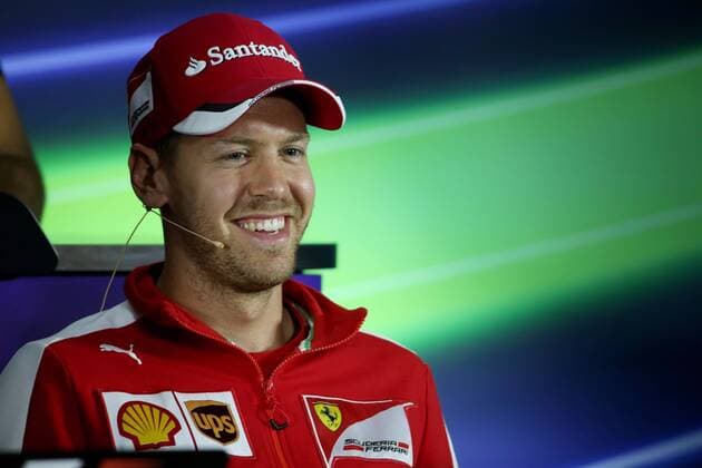 FORMULA 1 - GP of Austria 2015 SPIELBERG,AUSTRIA,18.JUN.15 - MOTORSPORTS, FORMULA 1 - Grand Prix of Austria, Red Bull Ring, preview, press conference PK Pressekonferenz Image shows Sebastian Vettel (GER Ferrari). GEPAxpictures xDanielxGoetzhaber