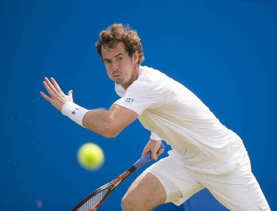 18.06.2015. London, England. Queens Aegon Championship Tennis. Andy Murray (GBR) with his eye on the ball during this match with Fernando Verdasco (ESP). xNigelxCookex  ActionPlus11632768