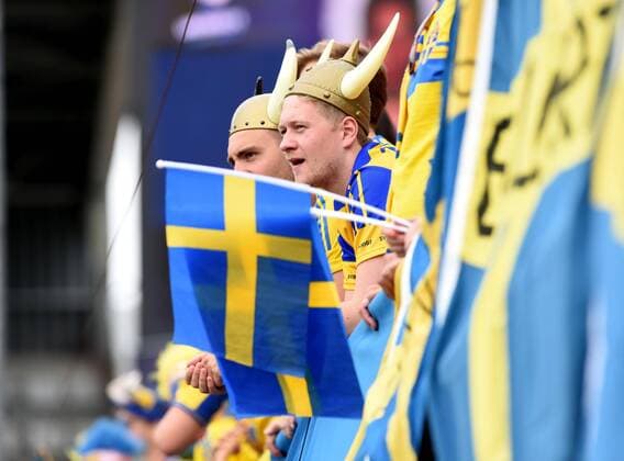 Spectators and fans of Swedish team during the UEFA European U21 U 21 soccer championship group B match Italy vs Sweden in Prague, Czech Republic, June 18, 2015. (CTKxPhoto LudekxPerina) CTKPhotoP201506180855201  LPE 002