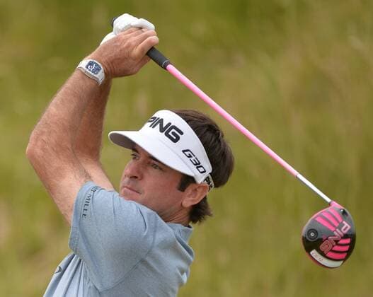 Bubba Watson hits off the seventh tee of the 115th U.S. Open Championship at Chambers Bay on June 18, 2015 in University Place, Washington.  SEA20150618222 KEVINxDIETSCH
