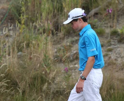 Aktuell Golf, US Open Fifteen-year-old amateur Cole Hammer reacts to his tee shot on the15th hole in the first round of the 115th U.S. Open Championship at Chambers Bay on June 18, 2015 in University Place, Washington.  SEA20150618260 JIMxBRYANT