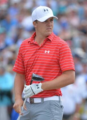 Jordan Spieth watches his tee shot on the first hole of round one of the 115th U.S. Open Championship at Chambers Bay on June 18, 2015 in University Place, Washington.  SEA20150618284 KEVINxDIETSCH
