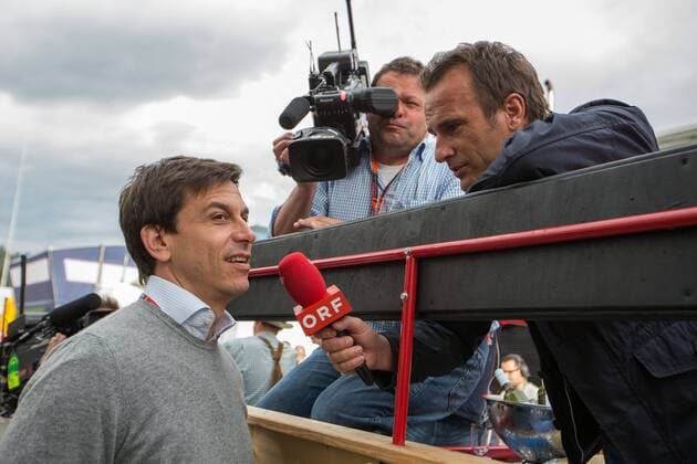 Spielberg 18.06.2015, Red Bull Ring, Spielberg, AUT, FIA, Formel 1, Grosser Preis von Oesterreich, Vorberichte, im Bild Teammanager Toto Wolff, (AUT, Mercedes AMG Petronas F1 Team) beim Interview mit dem ORF during the Preparation for the Austrian Formula One Grand Prix at the Red Bull Ring in Spielberg, Austria, 2015 06 18, EP_ang