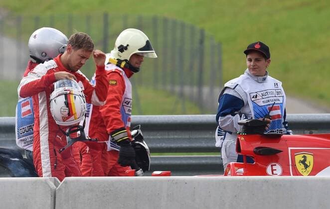 Sebastian Vettel, Scuderia Ferrari, Ausfall Training 1, formula 1 GP, Austria in Spielberg, 19.06.2014 Photo:mspb Jerry Andre Sebastian Vettel, Ausfall Training 1, formula 1 GP, Austria