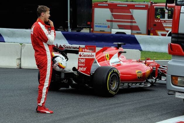 Sebastian Vettel, Scuderia Ferrari, Ausfall Training 1, formula 1 GP, Austria in Spielberg, 19.06.2014 Photo:mspb Jerry Andre Sebastian Vettel, Ausfall Training 1, formula 1 GP, Austria