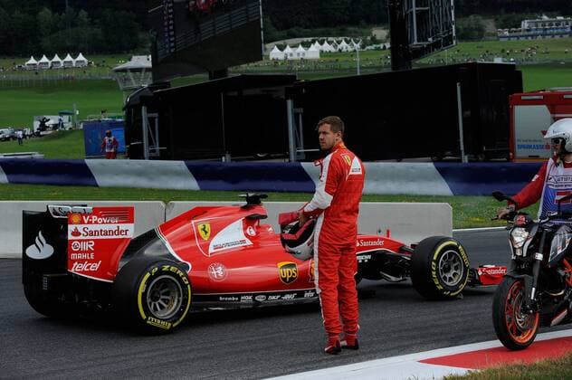 Sebastian Vettel, Scuderia Ferrari, Ausfall Training 1, formula 1 GP, Austria in Spielberg, 19.06.2014 Photo:mspb Jerry Andre Sebastian Vettel, Ausfall Training 1, formula 1 GP, Austria