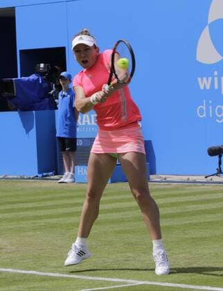 19.06.2015. Birmingham, England. Aegon Classic Tennis Tournament. Number 1 seed Simona Halep (Rom) in quarter final action against Kristina Mladenovic (Fra). Mladenovic won in three sets 2-6, 6-0, 7-6. xAlanxMartinx  ActionPlus11633138