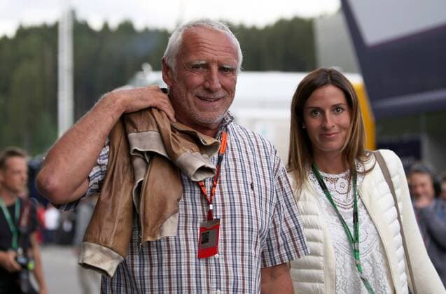 FORMULA 1 - GP of Austria 2015 SPIELBERG,AUSTRIA,19.JUN.15 - MOTORSPORTS, FORMULA 1 - Grand Prix of Austria, Red Bull Ring, free practice. Image shows Red Bull founder Dietrich Mateschitz with his girlfriend Marion Feichtner. GEPAxpictures xDanielxGoetzhaber
