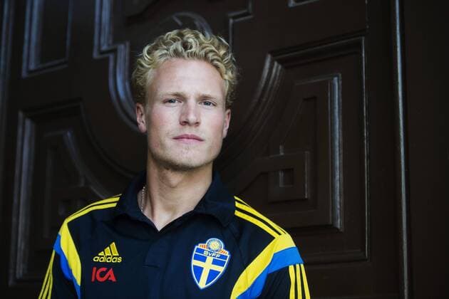 Aktuell Fußball, U21 EM, Fotoshooting Nationalteam Schweden June 19, 2015 - Brno: Oscar Hiljemark - Fussball, U21 EM, Pressetermin Nationalteam Schweden.  - ZUMAb138