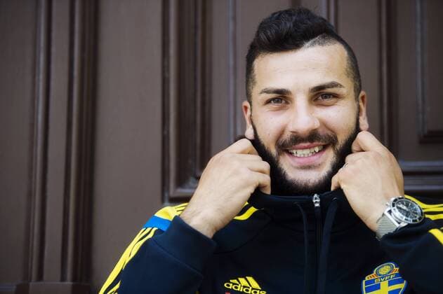 Aktuell Fußball, U21 EM, Fotoshooting Nationalteam Schweden June 19, 2015 - Brno: Mikael Ishak - Fussball, U21 EM, Pressetermin Nationalteam Schweden.  - ZUMAb138