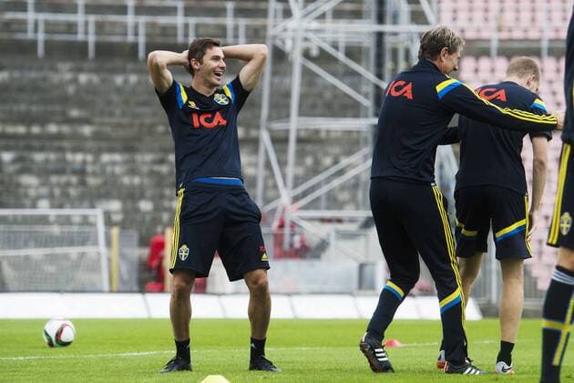 Aktuell Fußball, U21 EM, Training Nationalteam Schweden in Brno June 19, 2015 - Brno: Branimir Hrgota - Fussball, U21 EM, Training Nationalteam Schweden.  - ZUMAb138