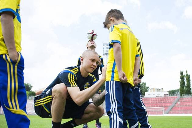 Aktuell Fußball, U21 EM, Training Nationalteam Schweden in Brno June 19, 2015 - Brno: Sebastian Holmen, Jakob Rinne - Fussball, U21 EM, Training Nationalteam Schweden.  - ZUMAb138