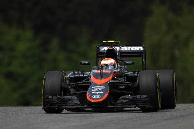 June 19, 2015 - Spielberg, Austria - JENSON BUTTON of Great Britain and McLaren Honda drives during practice session of the 2015 Formula 1 Austrian Grand Prix at the Red Bull Ring in Spielberg, Austria. F1 2015 - Austrian Grand Prix - Practice - ZUMAg147