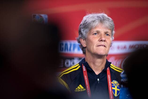 Aktuell Fußball, Damen WM, Nationalmannschaft Schweden PK June 19, 2015 - Ottawa - 150619 coach Pia Sundhage - PK SWE, 19 juni 2015 Ottawa.. BILDBYRAN kod CS 57696 News - June 19, 2015  - ZUMAb138