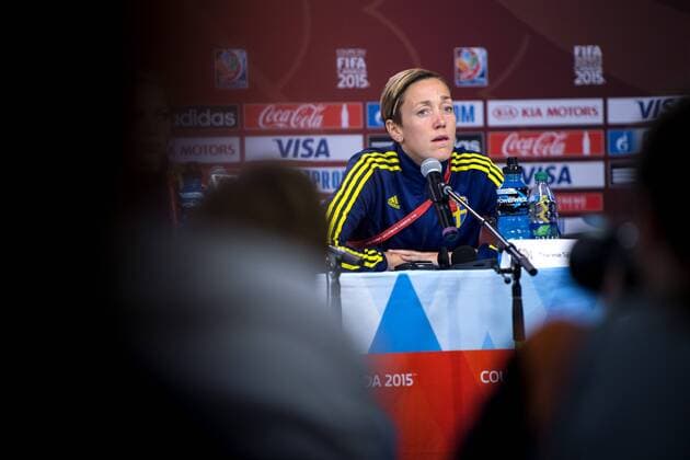 Aktuell Fußball, Damen WM, Nationalmannschaft Schweden PK June 19, 2015 - Ottawa - 150619 Therese Sjögran - PK SWE, 19 juni 2015 Ottawa.. BILDBYRAN kod CS 57696 News - June 19, 2015  - ZUMAb138