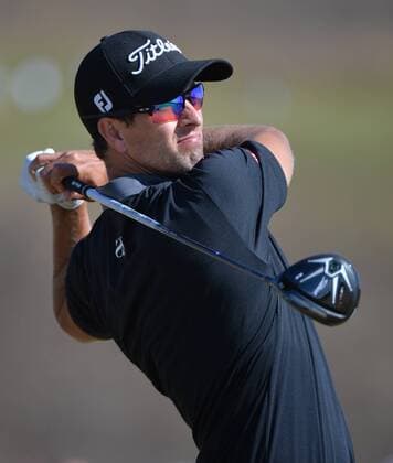 Adam Scott tees off on the 10th hole in the second round of the 115th U.S. Open Championship at Chambers Bay on June 19, 2015 in University Place, Washington.  SEA20150619064 KEVINxDIETSCH