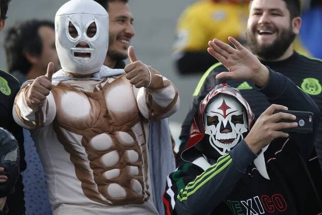 Football , Mexico v Ecuador. Copa America 2015 . Mexico s fans cheer during the game of group C against Ecuador for 2015 Copa America at El teniente stadium. Rancagua, Chile. 19 06 2015 Marcelo Hernandez Photosport Mexico v Ecuador, Copa America 2015. 