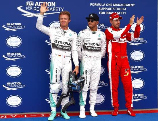 Nico Rosberg; Lewis Hamilton; Mercedes Grand Prix, Sebastian Vettel, Scuderia Ferrari, formula 1 GP, Austria in Spielberg, 20.06.2015 Photo:mspb Jerry Andre Nico Rosberg; Lewis Hamilton; Sebastian Vettel, formula 1 GP, Austria