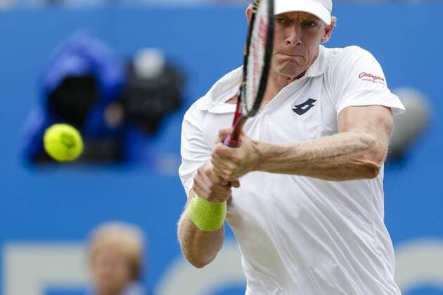 20.06.2015. London, England. Queens Aegon Championship Tennis. Gilles Simon (FRA) versus Kevin Anderson (RSA), Semi-Final match. Kevin Anderson in action xCraigxMercerx  ActionPlus11633608