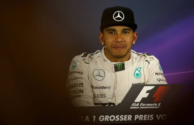 FORMULA 1 - GP of Austria 2015 SPIELBERG,AUSTRIA,20.JUN.15 - MOTORSPORTS, FORMULA 1 - Grand Prix of Austria, Red Bull Ring, practice and qualifying, press conference PK Pressekonferenz Image shows Lewis Hamilton (GBR Mercedes GP). GEPAxpictures xDanielxGoetzhaber
