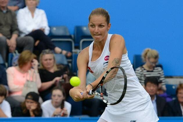 Aktuell Tennis, WTA Turnier in Birmingham, Halbfinale June 20, 2015 - Birmingham, England - KAROLINA PLISKOVA of the Czech Republic in action during her semifinal match v. K. Mladenovic at the Aegon Classic tennis tournament in Birmingham England on Saturday June 20 2015 Tennis 2015 - Aegon Classic - ZUMAl132