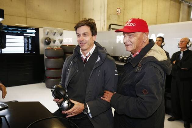 Motorsports: FIA Formula One World Championship WM Weltmeisterschaft 2015, Grand Prix of Austria, Toto Wolff (AUT, Mercedes AMG Petronas Formula One Team), Niki Lauda (AUT, Mercedes AMG Petronas F1 Team), xHOCHxZWEIx