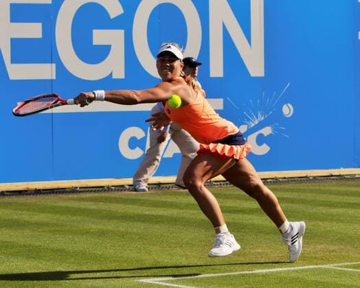 20.06.2015. Birmingham, England. Aegon Classic Tennis Tournament. Angelique Kerber (Ger) in semi-final action against fellow German Sabine Lisicki (Ger). Kerber won in straight sets 6-3, 6-3. xAlanxMartinx  ActionPlus11633803
