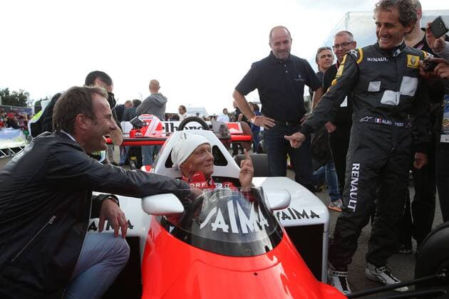 FORMULA 1 - GP of Austria 2015 SPIELBERG,AUSTRIA,20.JUN.15 - MOTORSPORTS, FORMULA 1 - Grand Prix of Austria, Red Bull Ring, legends race. Image shows Niki Lauda and Alain Prost. GEPAxpictures xAndreasxPranter