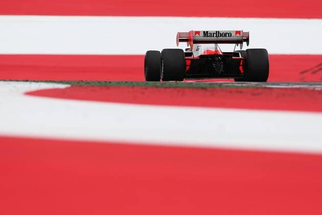 FORMULA 1 - GP of Austria 2015 SPIELBERG,AUSTRIA,20.JUN.15 - MOTORSPORTS, FORMULA 1 - Grand Prix of Austria, Red Bull Ring, legends race. Image shows chairman of the advisory board Niki Lauda (Mercedes GP) in the 1984 McLaren MP 4 2 TAG Turbo. GEPAxpictures xDanielxGoetzhaber
