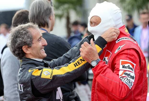 FORMULA 1 - GP of Austria 2015 SPIELBERG,AUSTRIA,20.JUN.15 - MOTORSPORTS, FORMULA 1 - Grand Prix of Austria, Red Bull Ring, legends race. Image shows Alain Prost and Niki Lauda. GEPAxpictures xChristianxWalgram
